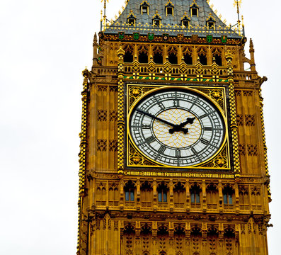england  aged city in london big ben and historical old construc