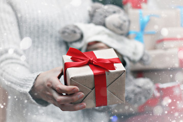 gift giving hand christmas
