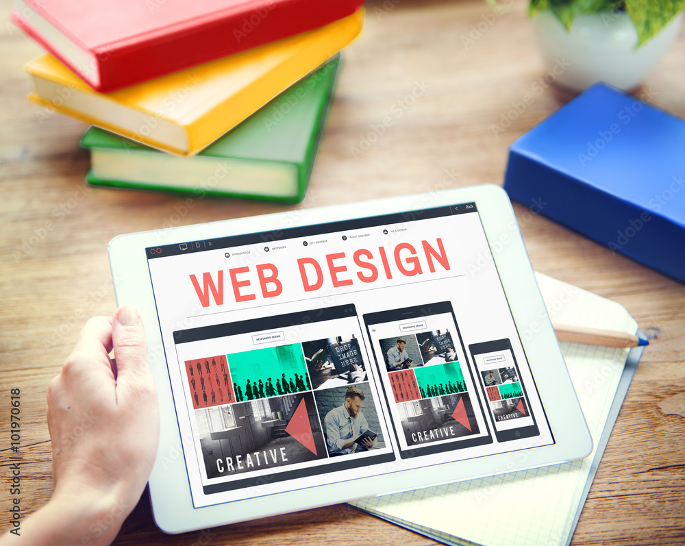 Poster web design software technology layout blogging concept