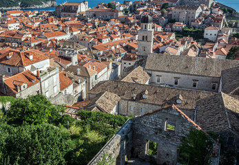 Fototapeta na wymiar Franciscan Church and Monastery seen from Walls of Dubrovnik, Croatia