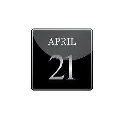 21 april calendar silver and glossy