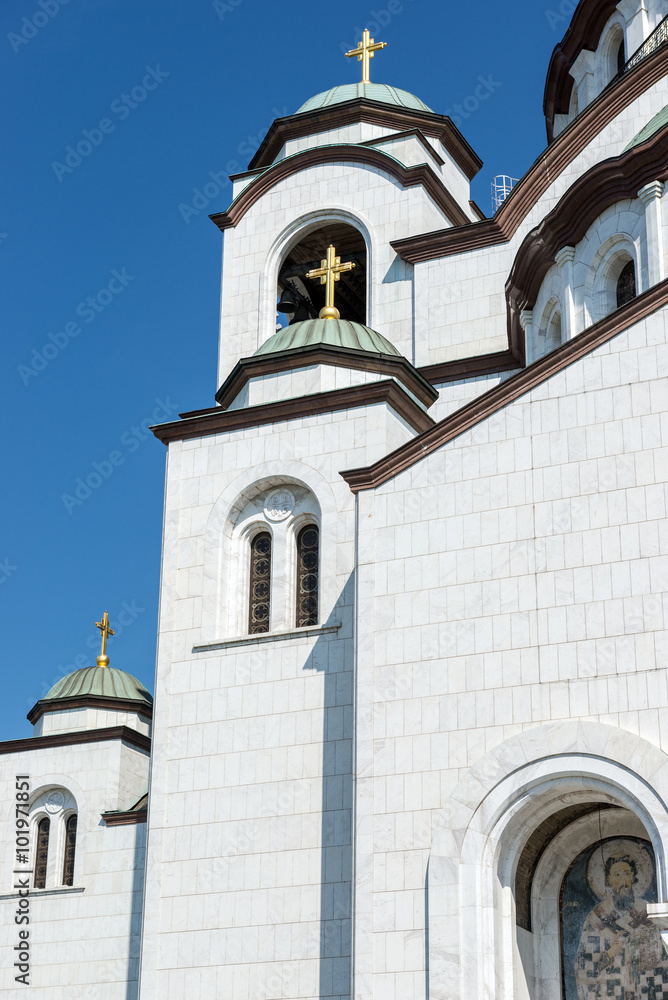 Wall mural Church of Saint Sava in Belgrade city, Serbia