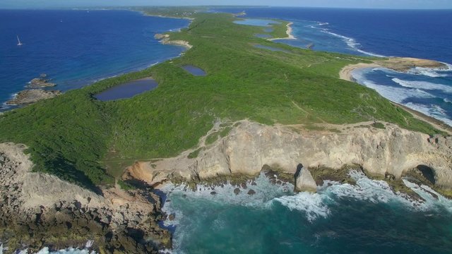 Aerial view of La Pointe des chateaux- Guadeloupe island