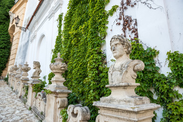 sculpture of head in Castle of Mikulov in Czech Republic