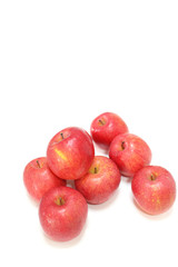 Japanese red apples in the white
