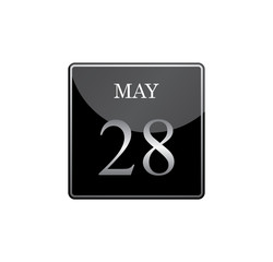 28 may calendar silver and glossy