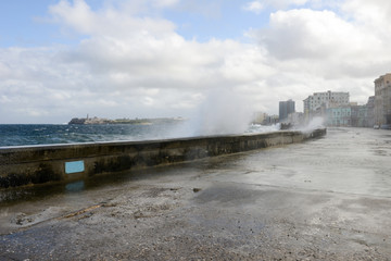 Hurricane at El Malecon in Havana