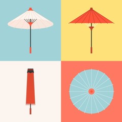 Vector traditional umbrella, flat design