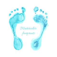 Watercolor children foots