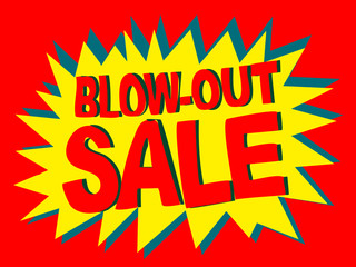 Blowout Blow-Out Sale Vector Banner - obrazy, fototapety, plakaty