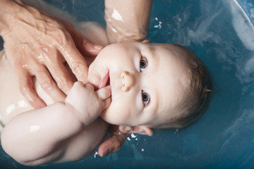 lovely baby in bath