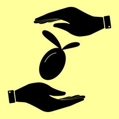 Save or protect symbol by hands.