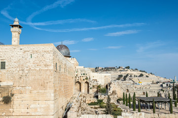 view on Al-Aqsa Mosque in Jerusalem, Israel