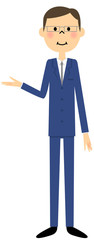 スーツの男性（全身）　説明