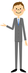 スーツの男性（全身）　説明