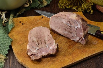 Boiled beef tongue