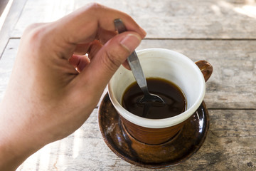 Stir coffee