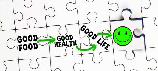 good food,health and life Puzzle Konzept