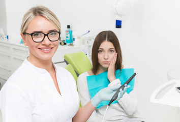 Young woman at dentist's office
