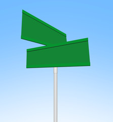 2 Panel Directional blank no-text green road signs