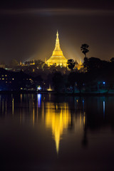 Shwedagon pagoda at night, Yangon,Myanmar