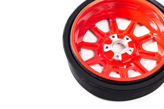 Spare wheel / stepney isolated on white background