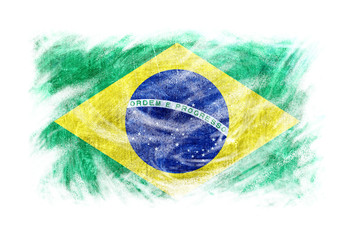 Brazil flag blackboard chalk erased isolated