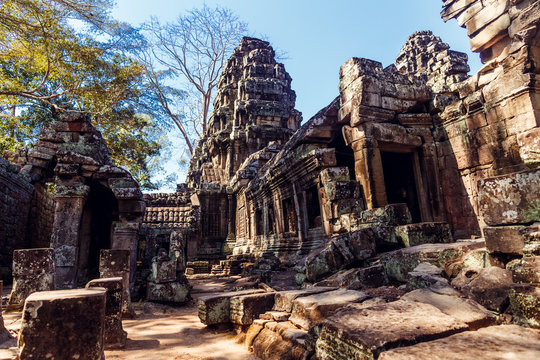Banteay Kdei Temple  Angkor, Cambodia. Ancient Khmer architectur