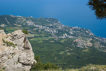 Fototapeta na wymiar Ai Petri Crimea panoramic view from the top