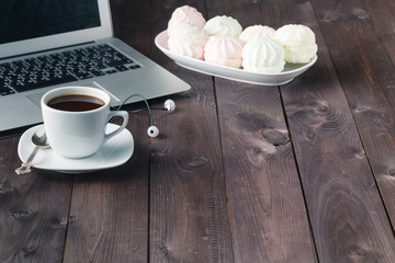 Laptop on night table