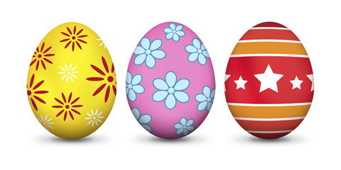 easter eggs isolated on white background