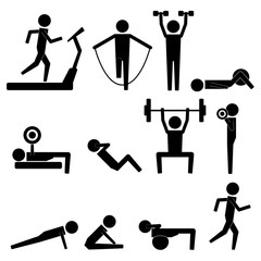 Human Stick Figure Body Exercise Icon Symbol Sign Pictogram