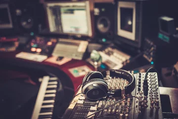 Meubelstickers Close-up of boutique recording studio control desk. © Nejron Photo