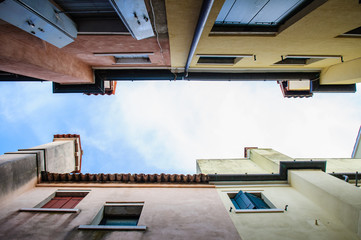 Street view with channels and houses in Chioggia