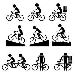 Bicycle activity for men icon info graphic vector sign symbol pictogram