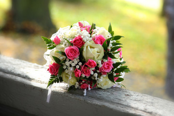 Bridal bouquet.The bride's bouquet. Wedding bridal bouquet - Stock Image