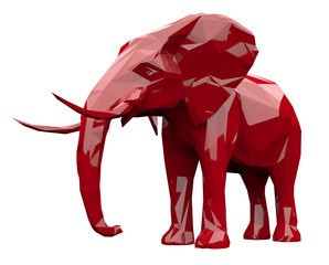 Faceted red elephant