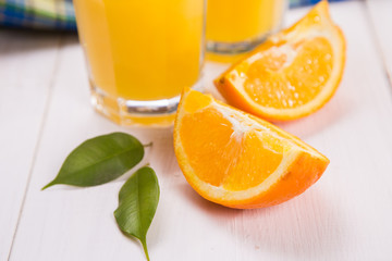 orange juice and fruit