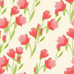 Seamless pattern with tulips