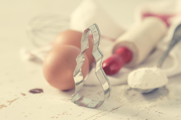 Easter baking concept - kitchen utencils