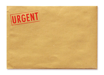 Enveloppe Kraft avec tampon "Urgent"