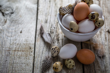 Easter eggs rustic concept