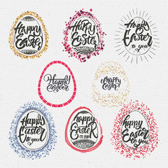 Happy easter - calligraphy hand lettering typography badge It can be used for postcards, posters, presentations