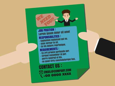 Job Finder Advertisement on Leaflet