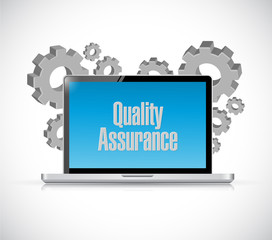 Quality Assurance tech computer sign concept