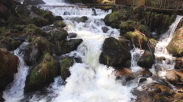 Famous Triberg Waterfalls, Black Forest, Germany, closeup