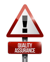 Quality Assurance warning road sign concept