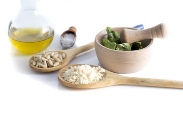 basic ingredients for pesto sauce