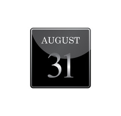 31 august calendar silver and glossy