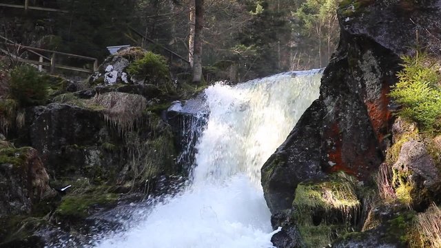 Famous Triberg Waterfalls, Black Forest, Germany, closeup